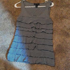 Black and white ruffle White House Black Market dress tank top